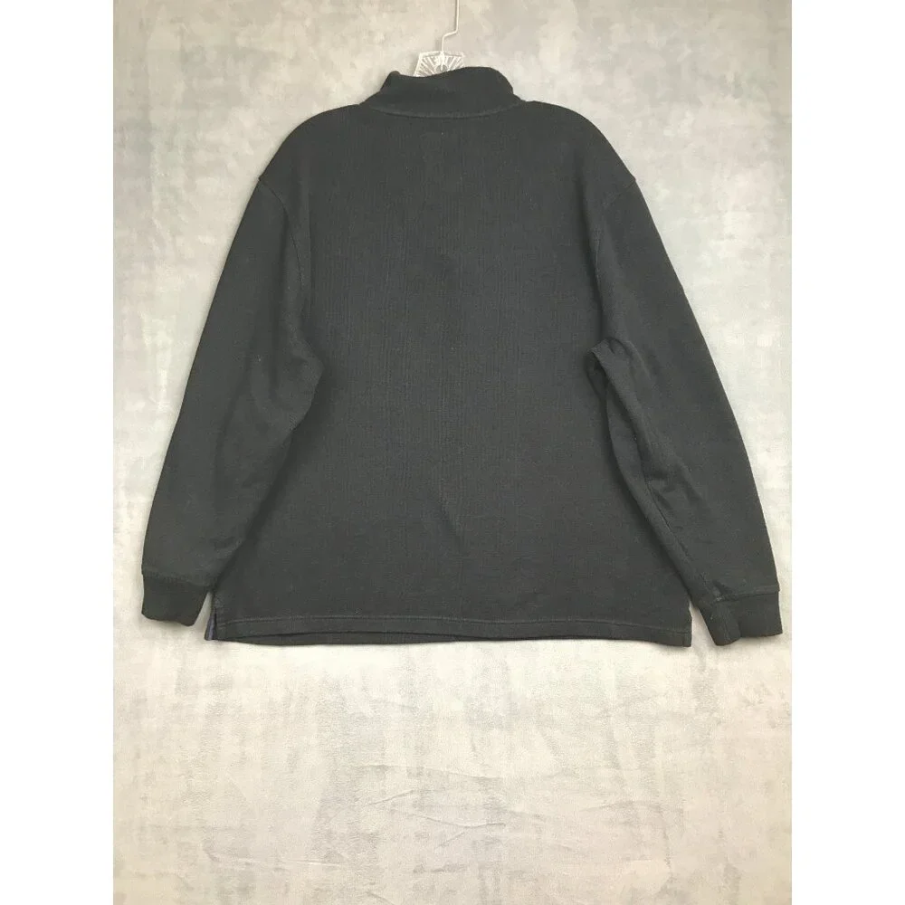 Club Room 1/4 Zip Pullover Sweater Mens XL Black